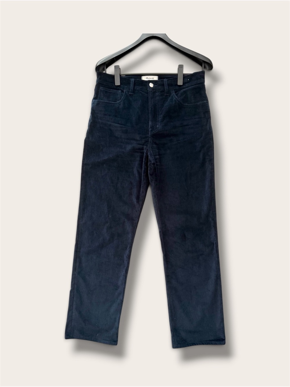Madewell Women's Dark Navy Corduroy The Longline Straight Pants Size 29 - Picture 2 of 12
